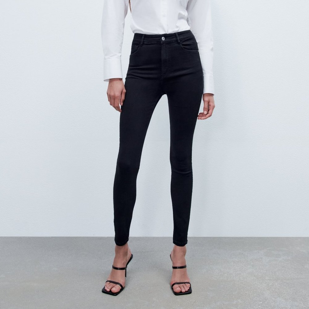 NWT Zara HI-RISE SCULPT SKINNY JEANS BLACK